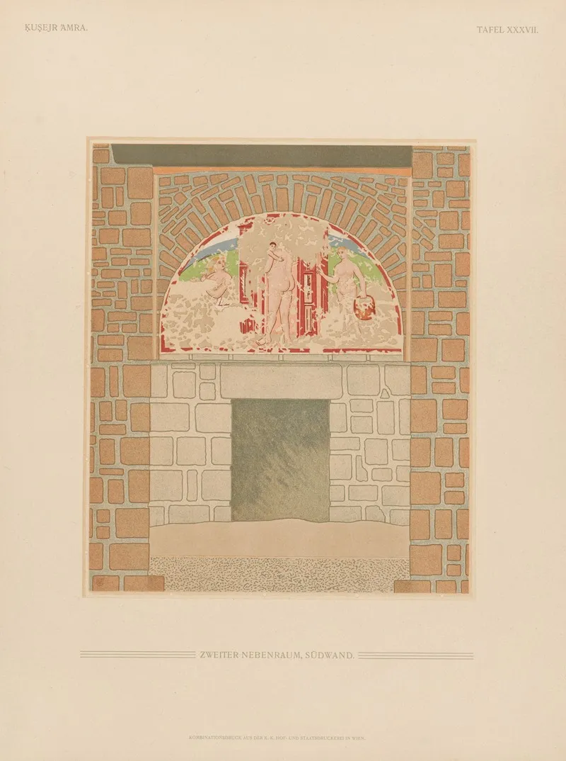 ḳuṣejr ʻamra Mit Einer Karte Von Arabia Petraea Pl 37