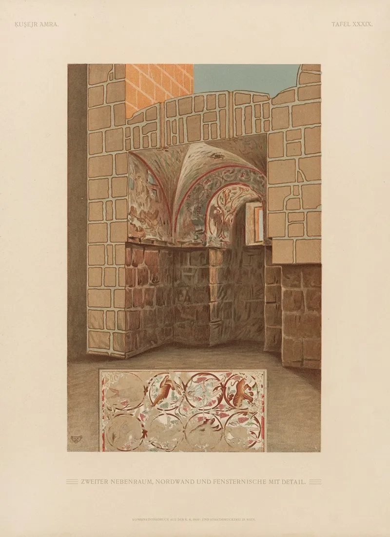 ḳuṣejr ʻamra Mit Einer Karte Von Arabia Petraea Pl 39