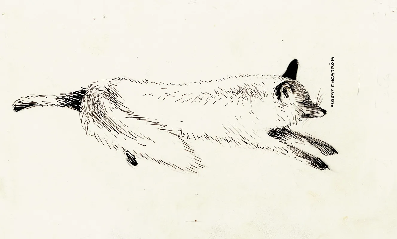 Eager For The Hunt Wall Art by Albert Engström - High-Resolution Digital Print