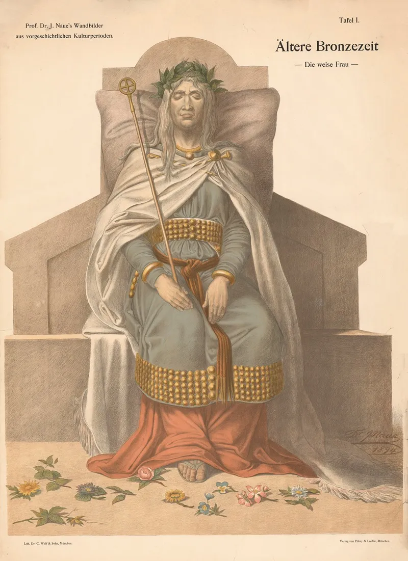 Early Bronze Age The Wise Woman Wall Art by Julius Naue - High-Resolution Digital Print