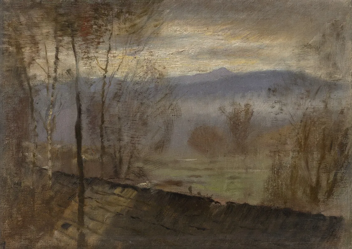 Early Evening Landscape With A River