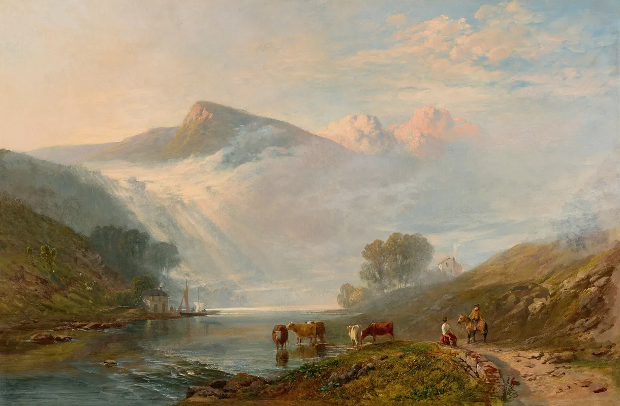 Early Morning On The Wye Wall Art by George Vicat Cole - High-Resolution Digital Print