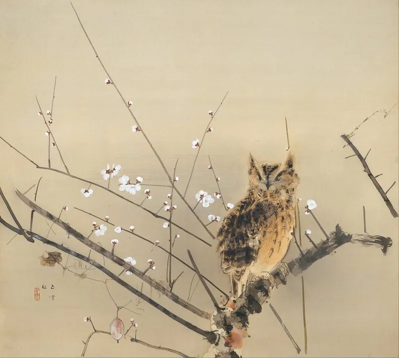 Early Plum Blossoms Wall Art by Nishimura Goun - High-Resolution Digital Print