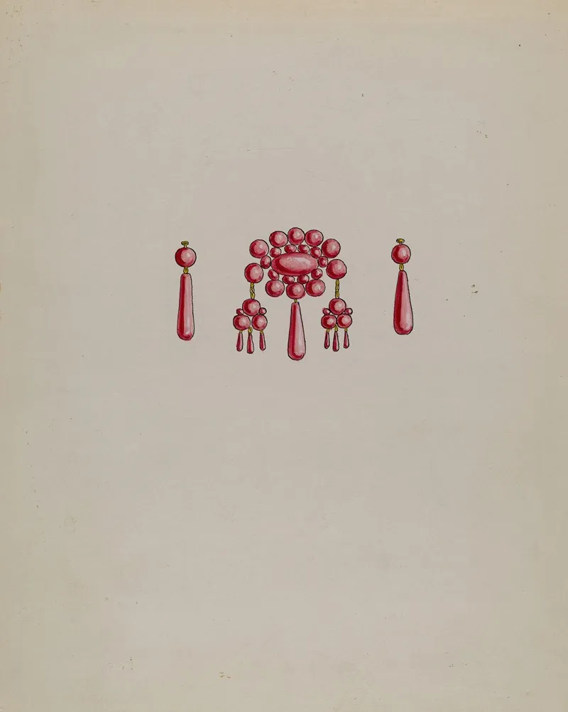 Earrings And Pendant Wall Art by Charles Enjoian - High-Resolution Digital Print