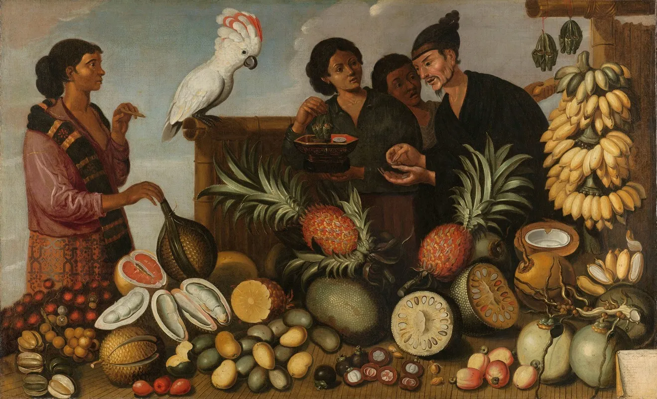 East Indian Market Stall In Batavia Wall Art by Albert Eckhout - High-Resolution Digital Print