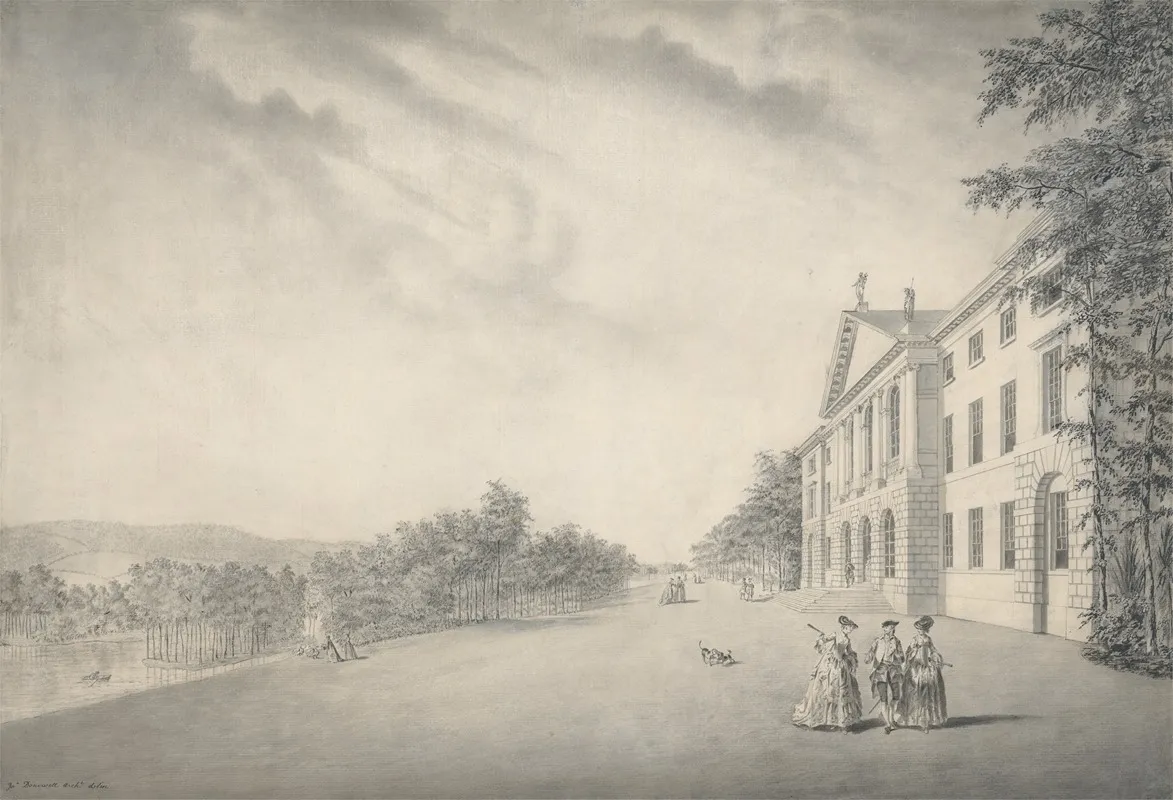 East View Of West Wycombe House Buckinghamshire Wall Art by John Donowell - High-Resolution Digital Print
