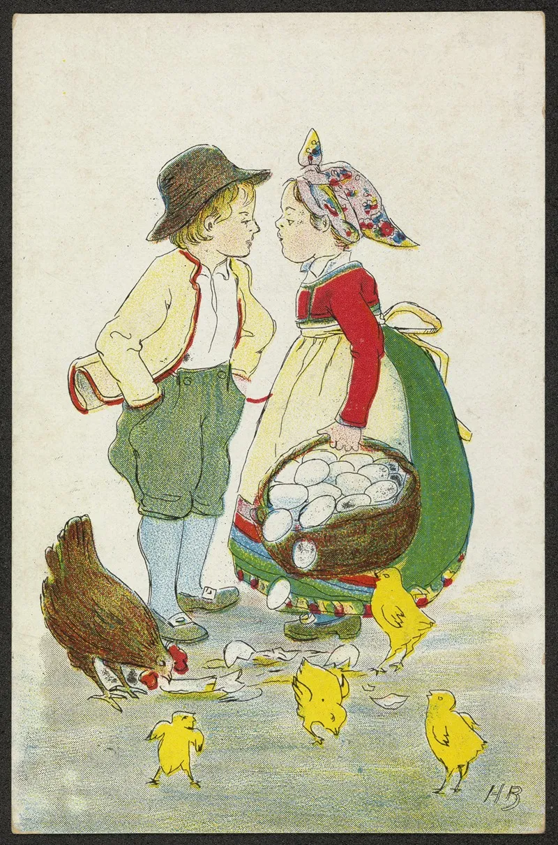 Easter Card 28 Wall Art by Henrik Backer - High-Resolution Digital Print