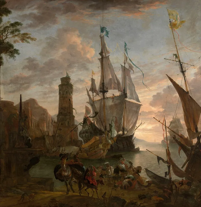 Eastern Seaport Wall Art by Hendrik van Minderhout - High-Resolution Digital Print