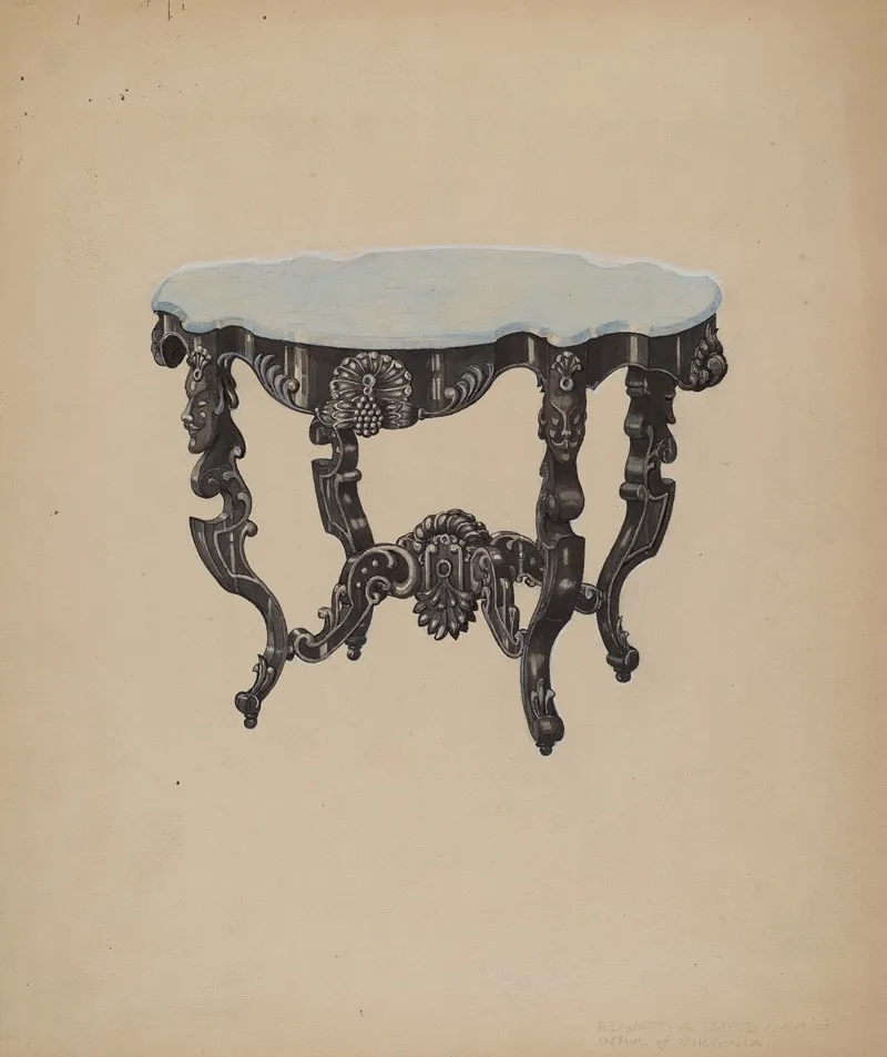 Ebony Marble Top Table