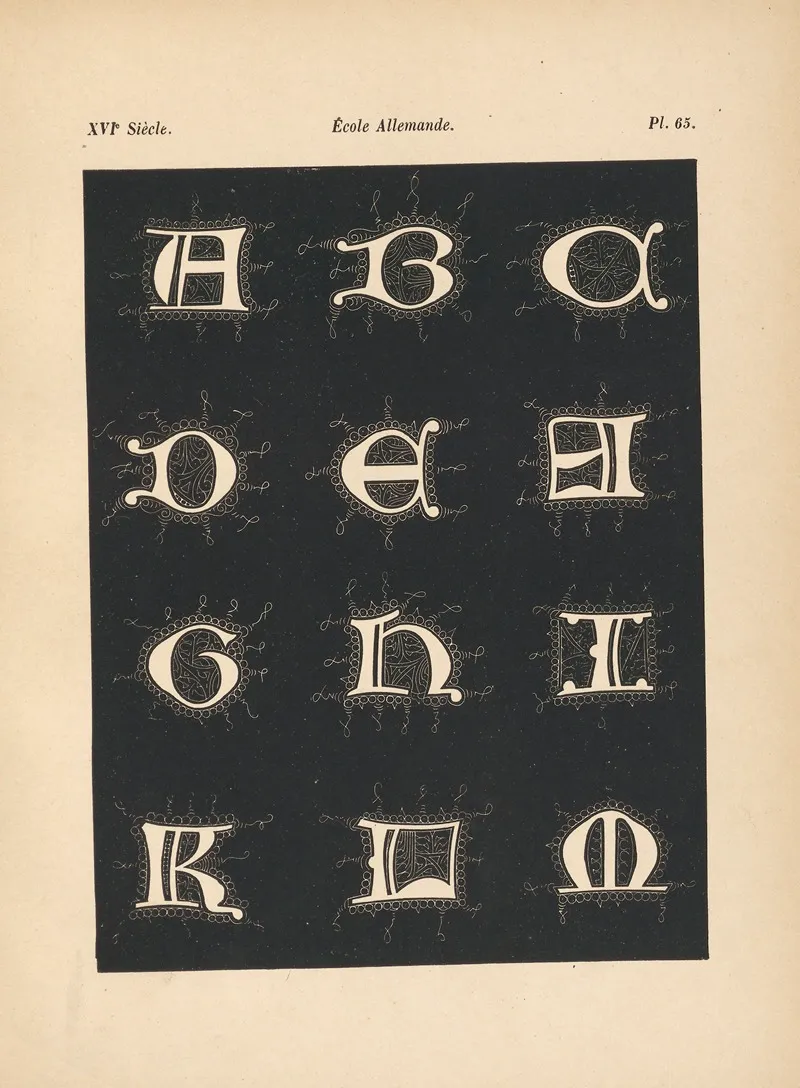 Ecole‎ ‎allemande Alphabet‎ ‎donciales‎ ‎tire‎ ‎dun‎ ‎manuscrit Wall Art by Alfred Prunaire - High-Resolution Digital Print