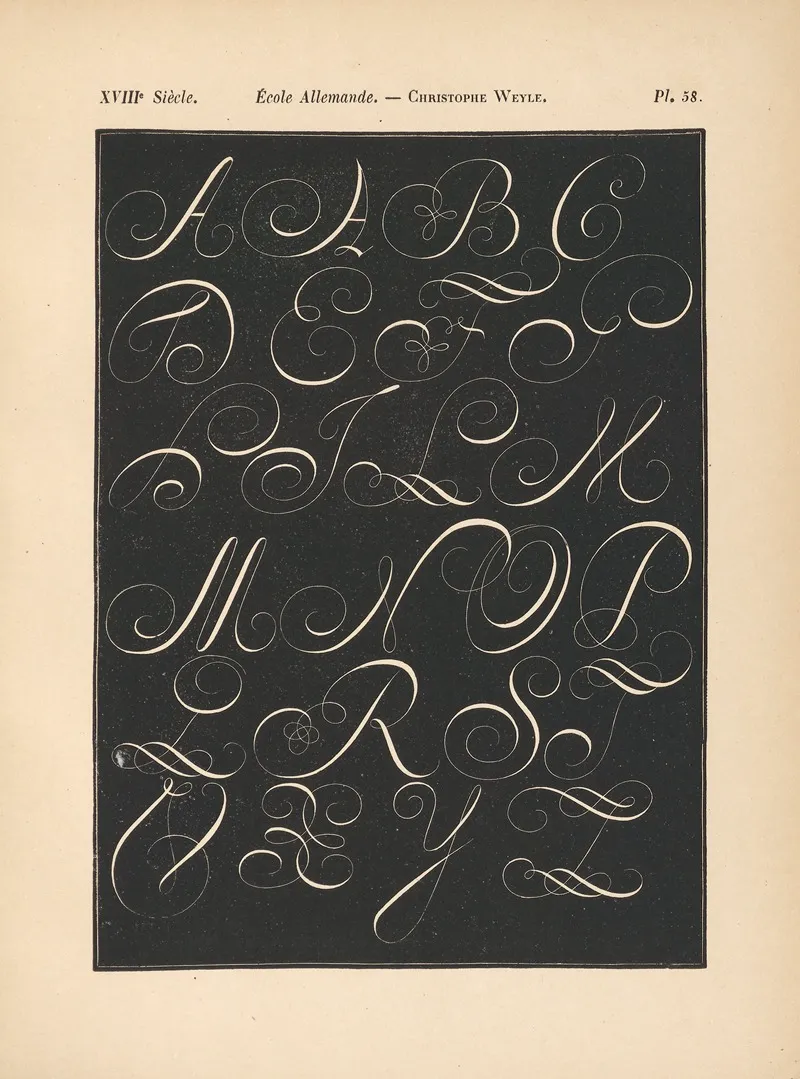 Ecole‎ ‎allemande Christophe‎ ‎weyle Alphabet‎ ‎majuscules‎ ‎anglaises Wall Art by Alfred Prunaire - High-Resolution Digital Print