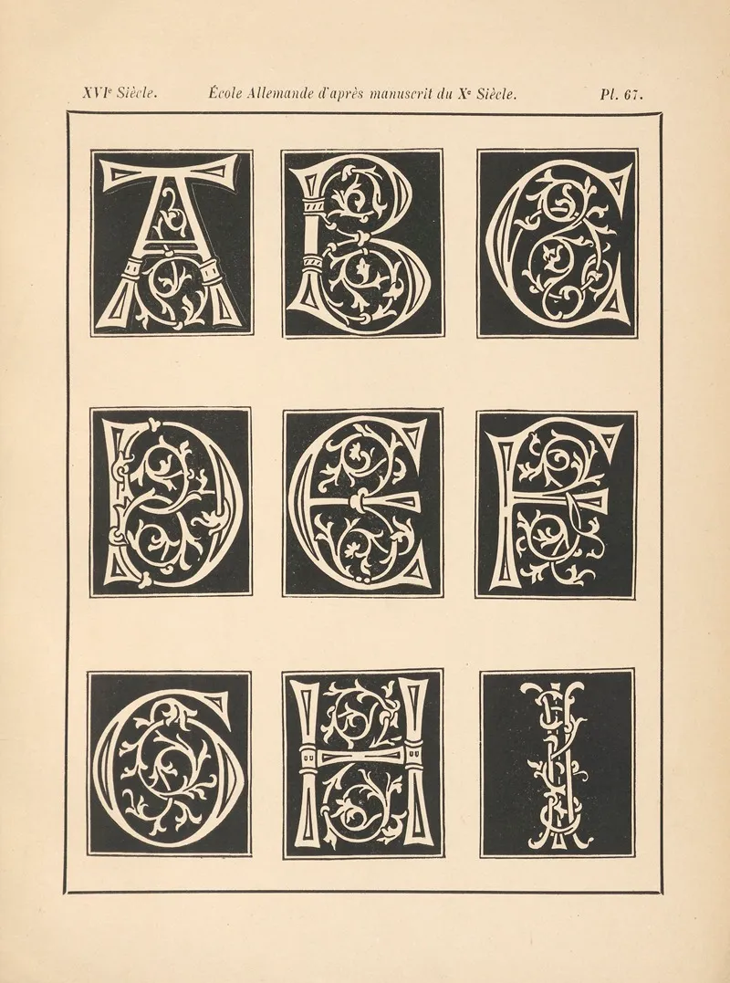 Ecole allemande Dapres Manuscrit Du Xe siecle Wall Art by Alfred Prunaire - High-Resolution Digital Print