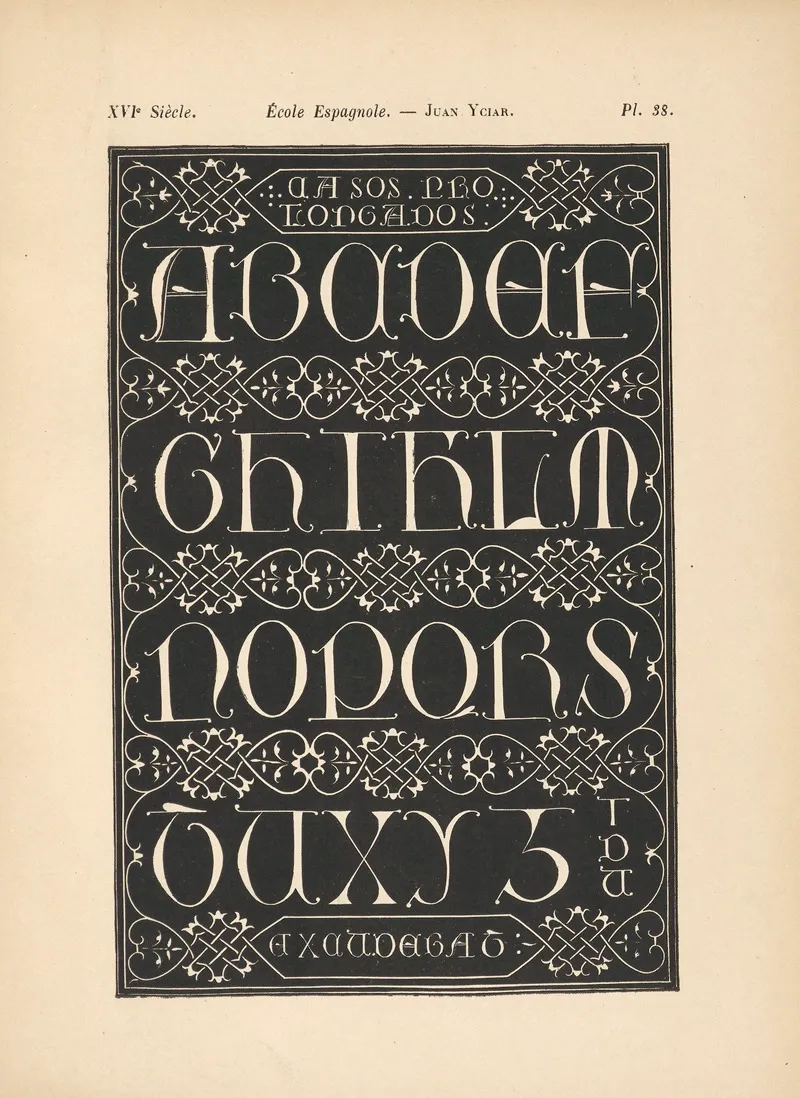 Ecole‎ ‎espagnole Juan‎ ‎yciar‎ ‎ Alphabet Initiales Wall Art by Alfred Prunaire - High-Resolution Digital Print