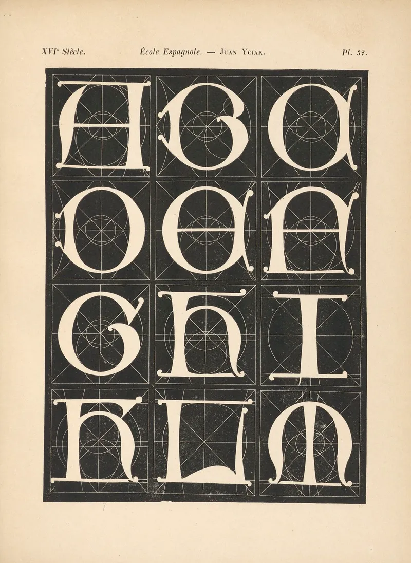 Ecole espagnole Juan yciar Alphabet gothique Wall Art by Alfred Prunaire - High-Resolution Digital Print