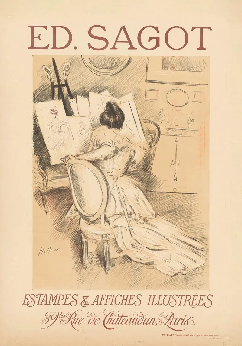 Ed Sagot Estampes Affiches Illustrees Wall Art by Paul César Helleu - High-Resolution Digital Print