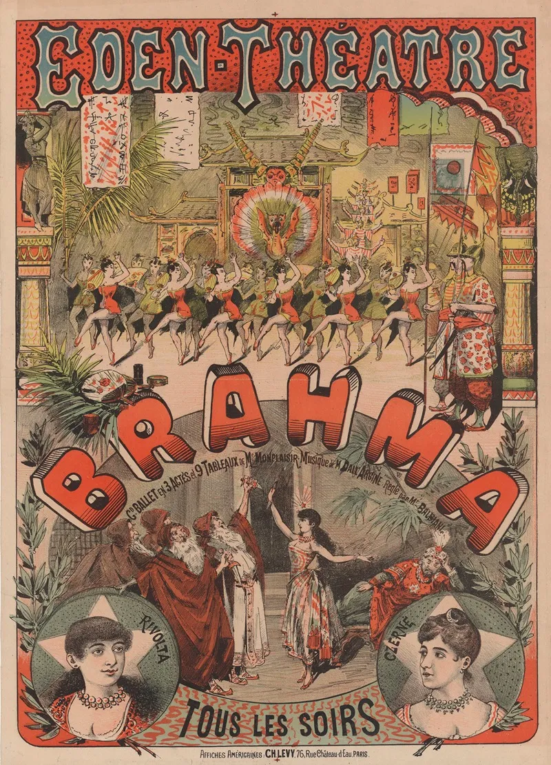 Eden Theatre Brahma Wall Art by Imp. Emile Lévy - High-Resolution Digital Print