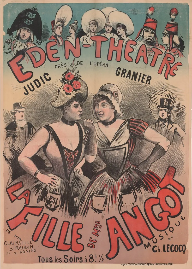 Eden Theatre Judic Granier La Fille De Mme Angot Wall Art by Imp. de l'Office de Publicité - High-Resolution Digital Print