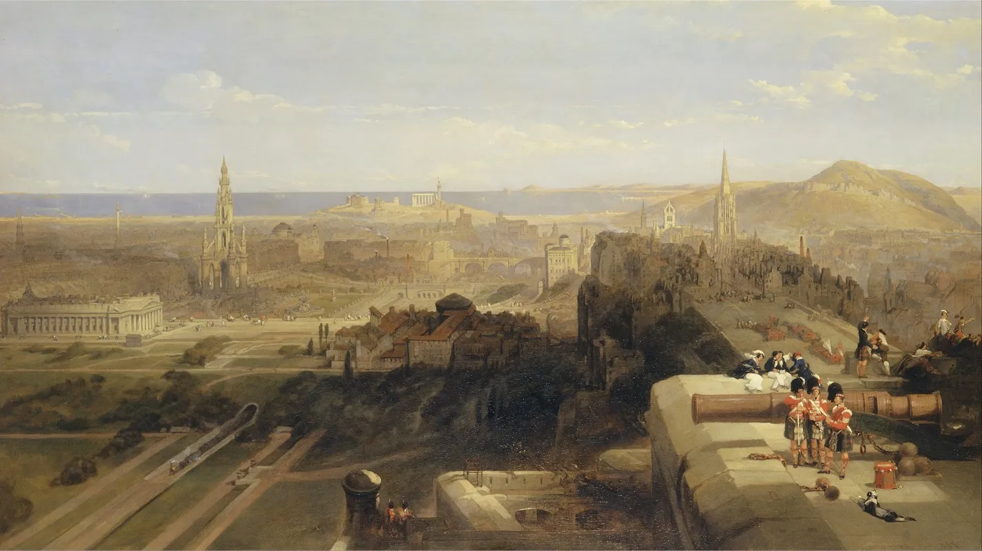 Edinburgh From The Castle Wall Art by David Roberts - High-Resolution Digital Print