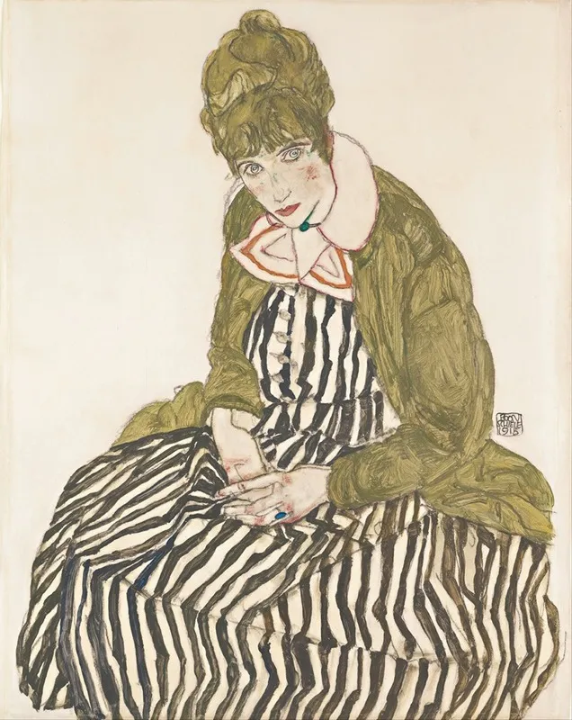 Edith With Striped Dress Sitting