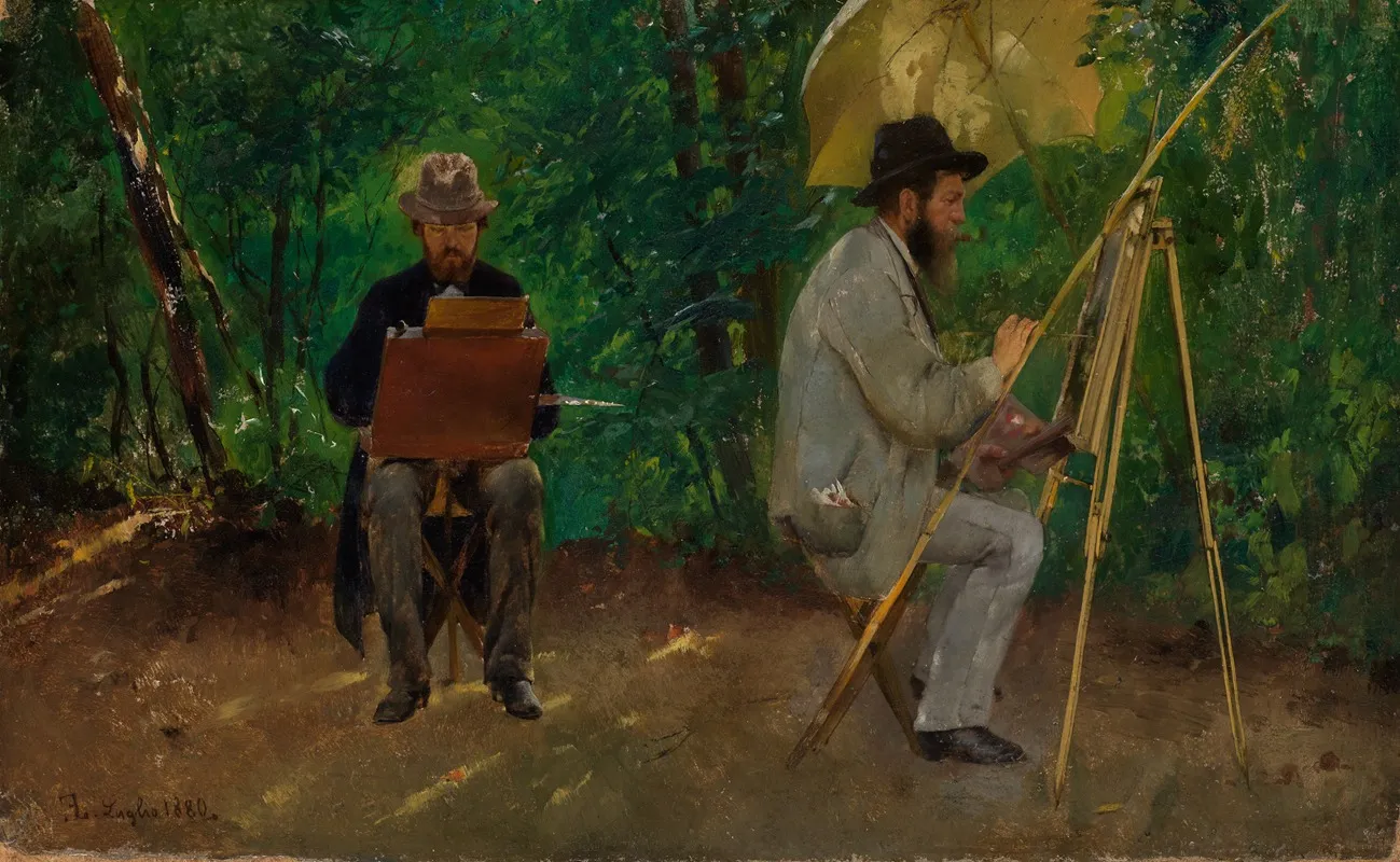 Edmund Kanoldt Und Emil Lugo Im Freien Malend