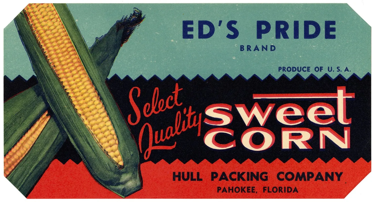 Eds Pride Brand Sweet Corn Label