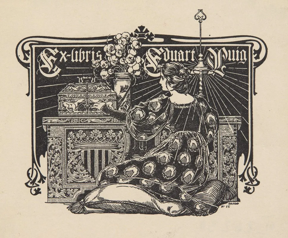Eduard Ferres Puig 1872 1928 Ekslibris Wall Art by José Triadó - High-Resolution Digital Print