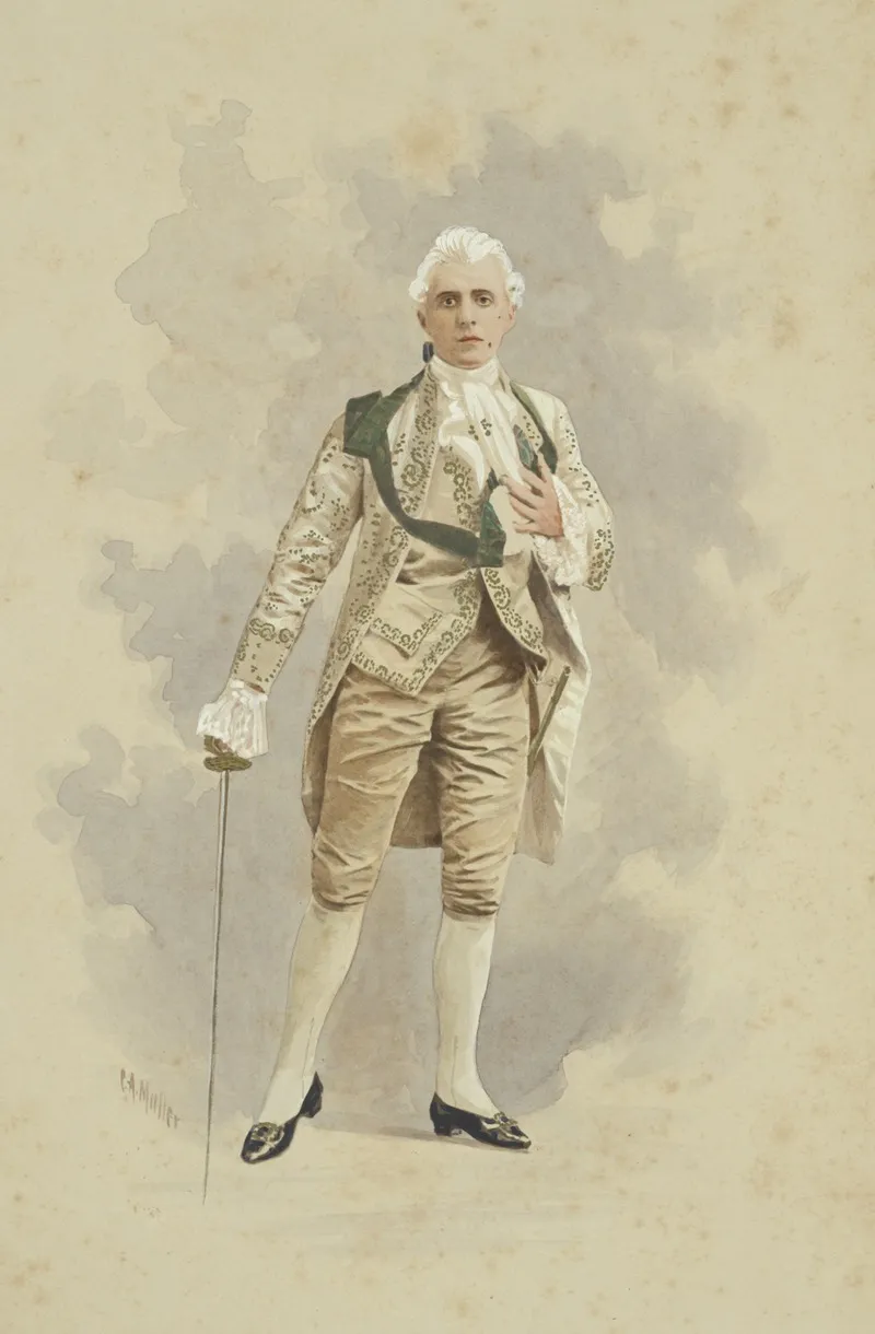 Edward Hugh Sothern In The Play Sheridan Or The Maid Of Bath Wall Art by Conrad A. Müller - High-Resolution Digital Print