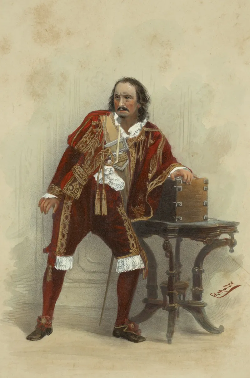 Edward Loomis Davenport As Sir Giles Overreach In The Play A New Way To Pay Old Debts Wall Art by Conrad A. Müller - High-Resolution Digital Print