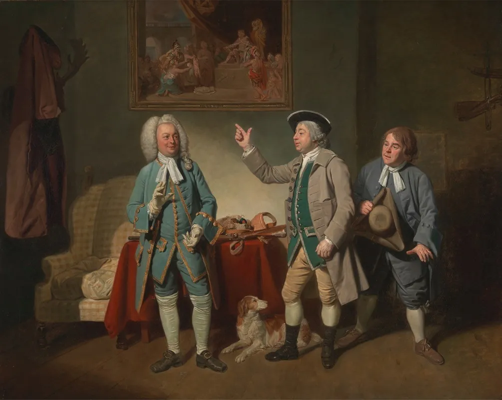 Edward Shuter John Beard And John Dunstall In Isaac Bickertons Love In A Village Wall Art by Johan Joseph Zoffany - High-Resolution Digital Print