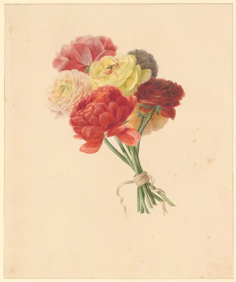 Een Boeket Renonkels Wall Art by Albertus Jonas Brandt - High-Resolution Digital Print
