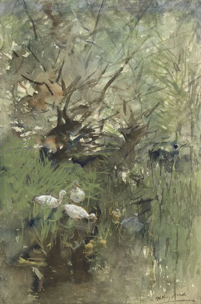 Eenden Onder Wilgen Wall Art by Willem Maris - High-Resolution Digital Print