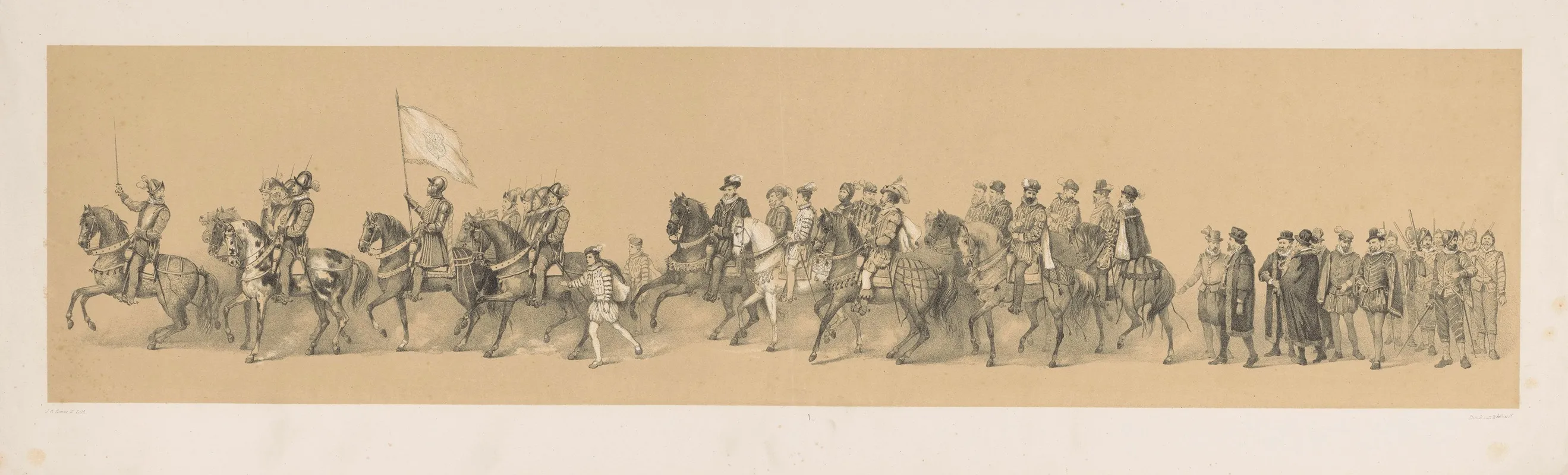 Eerste Deel Van Een Zestiende Eeuwse Optocht Wall Art by Johan Conrad Greive - High-Resolution Digital Print