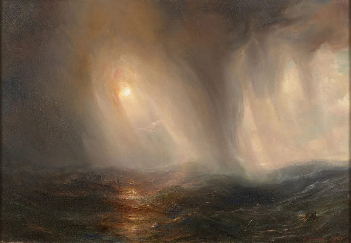 Effet De Lumiere Au Coeur Dune Tempete En Mer