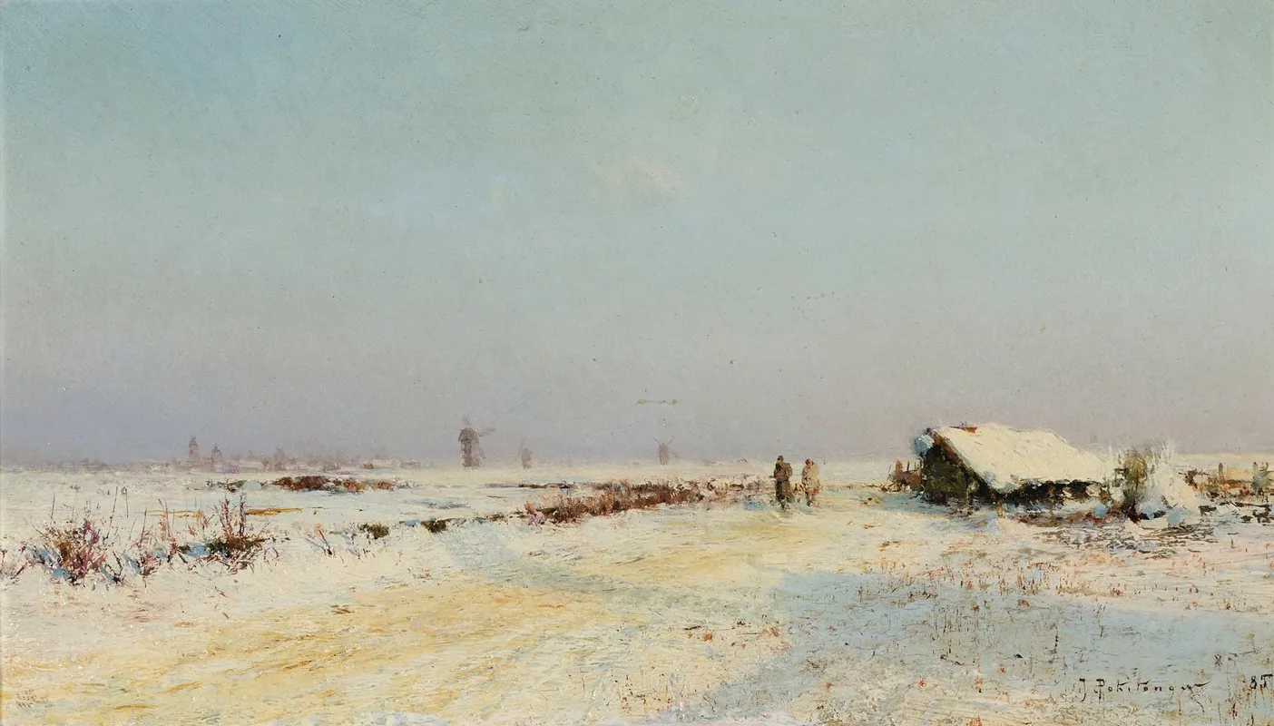 Effet De Neige Deux Chasseurs Dans La Neige