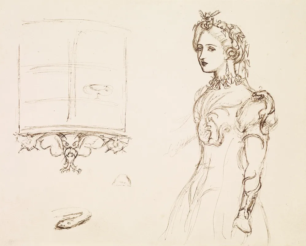Effie Ruskin Wearing A Dress Decorated With Natural Ornament
