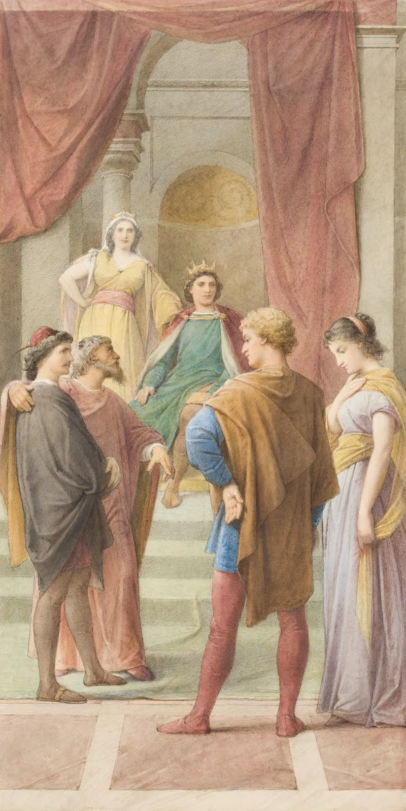 Egeus Fordert Vor Dem Herrscherpaar Theseus Und Hippolyta Seine Tochter Hermia Solle Demetrius Anstelle Von Lysander Heiraten