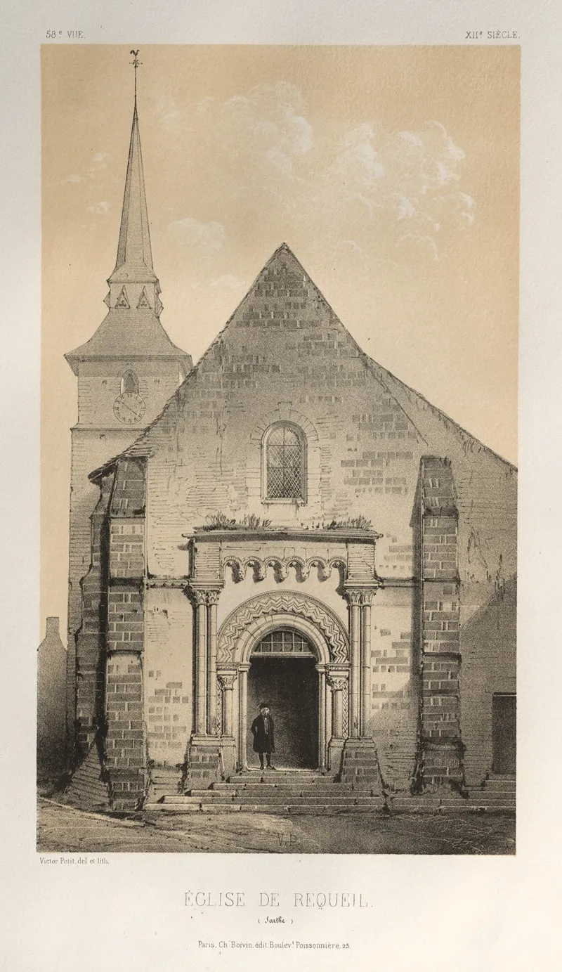 Eglise De Requeil Sarthe Wall Art by Victor Petit - High-Resolution Digital Print