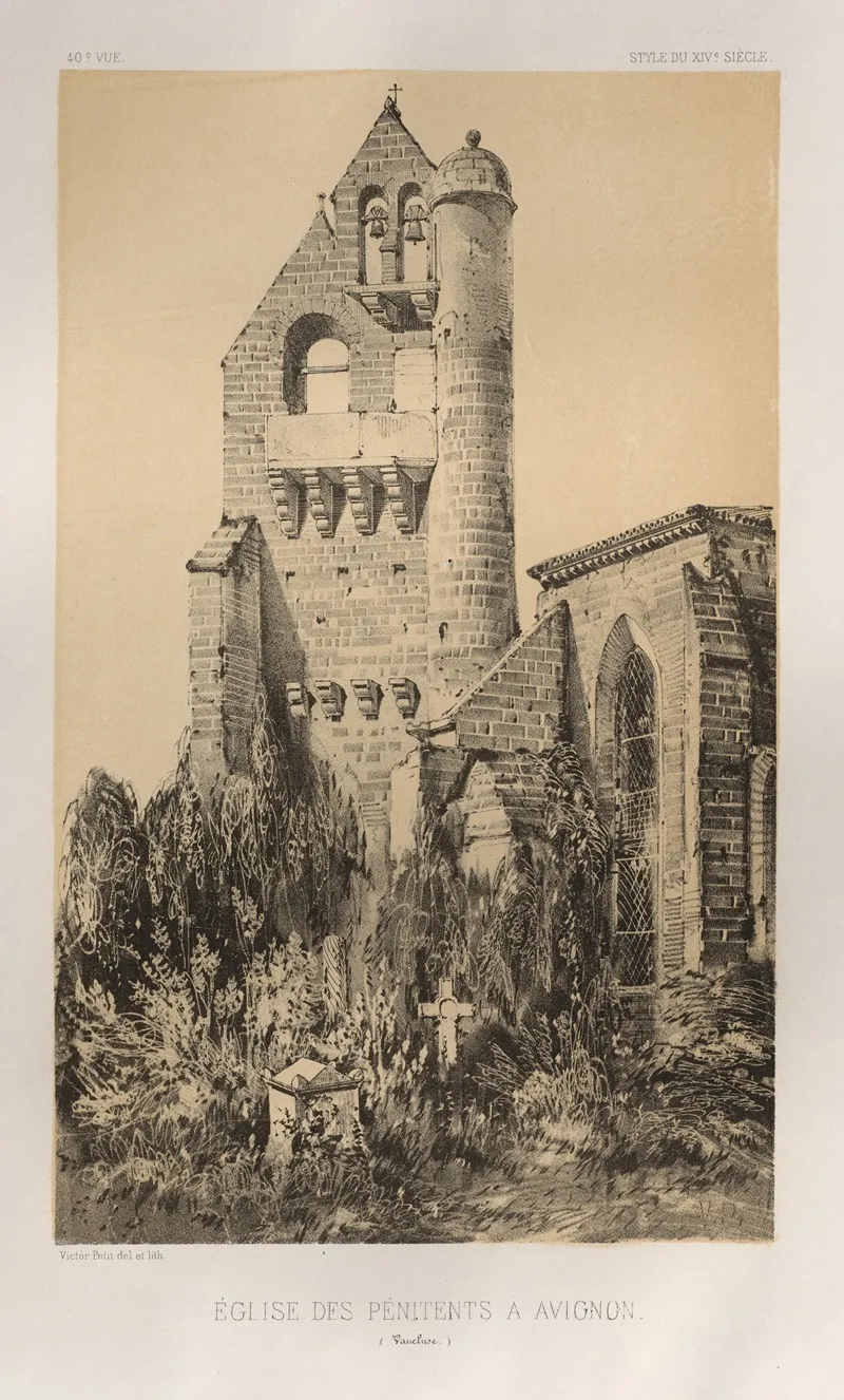 Eglise Des Penitents A Avignon Vaucluse Wall Art by Victor Petit - High-Resolution Digital Print