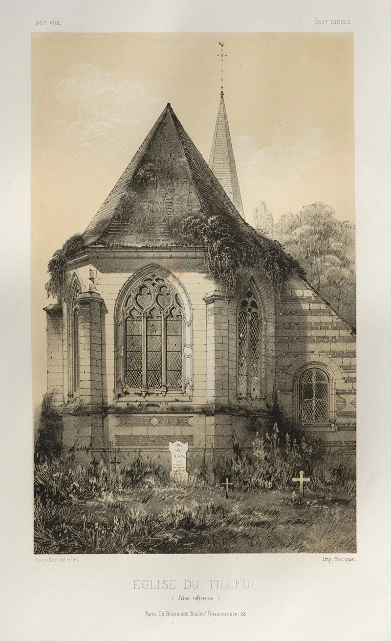 Eglise Du Tilleul Seine Inferieure Wall Art by Victor Petit - High-Resolution Digital Print