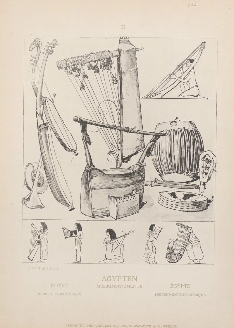 Egypt Musical Instruments Wall Art by Adolf Rosenberg - High-Resolution Digital Print
