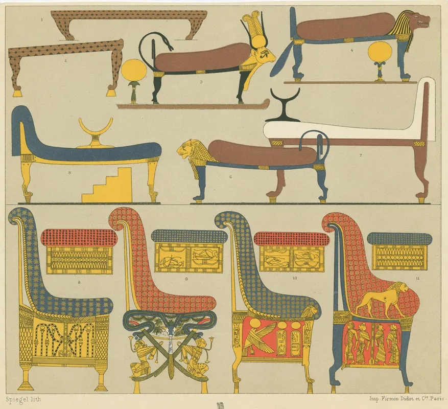 Egyptian Beds Chairs And Chests Wall Art by Spiégel - High-Resolution Digital Print