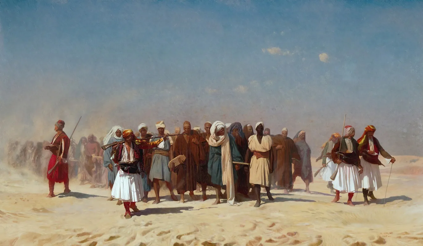 Egyptian Recruits Crossing The Desert Wall Art by Jean-Léon Gérôme - Canvas Print