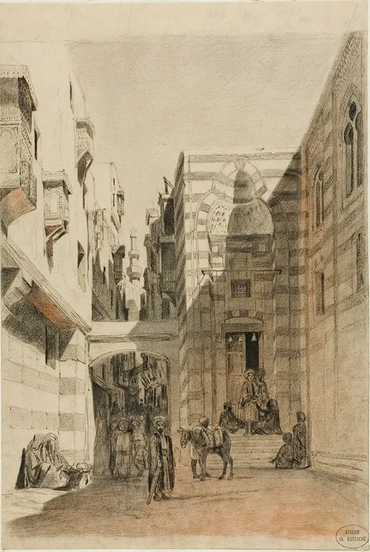 Egyptian Street Scene Wall Art by Charles François Eustache - High-Resolution Digital Print