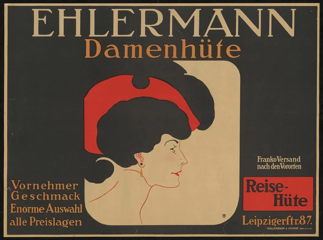 Ehlermann Damenhute Wall Art by Julius Klinger - High-Resolution Digital Print
