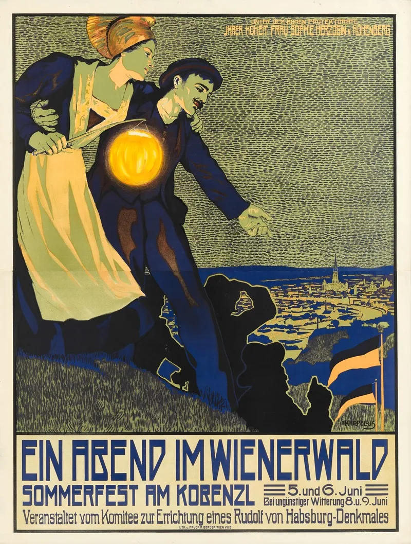 Ein Abend Im Wienerwald Sommerfest Am Kobenzl Wall Art by Adolf Karpellus - High-Resolution Digital Print