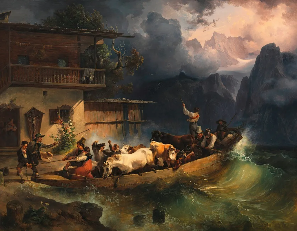 Ein Alpenschiff Im Sturm