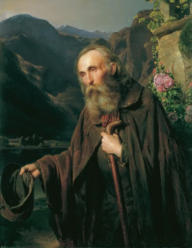 Ein Alter Bettler Wall Art by Franz Eybl - High-Resolution Digital Print