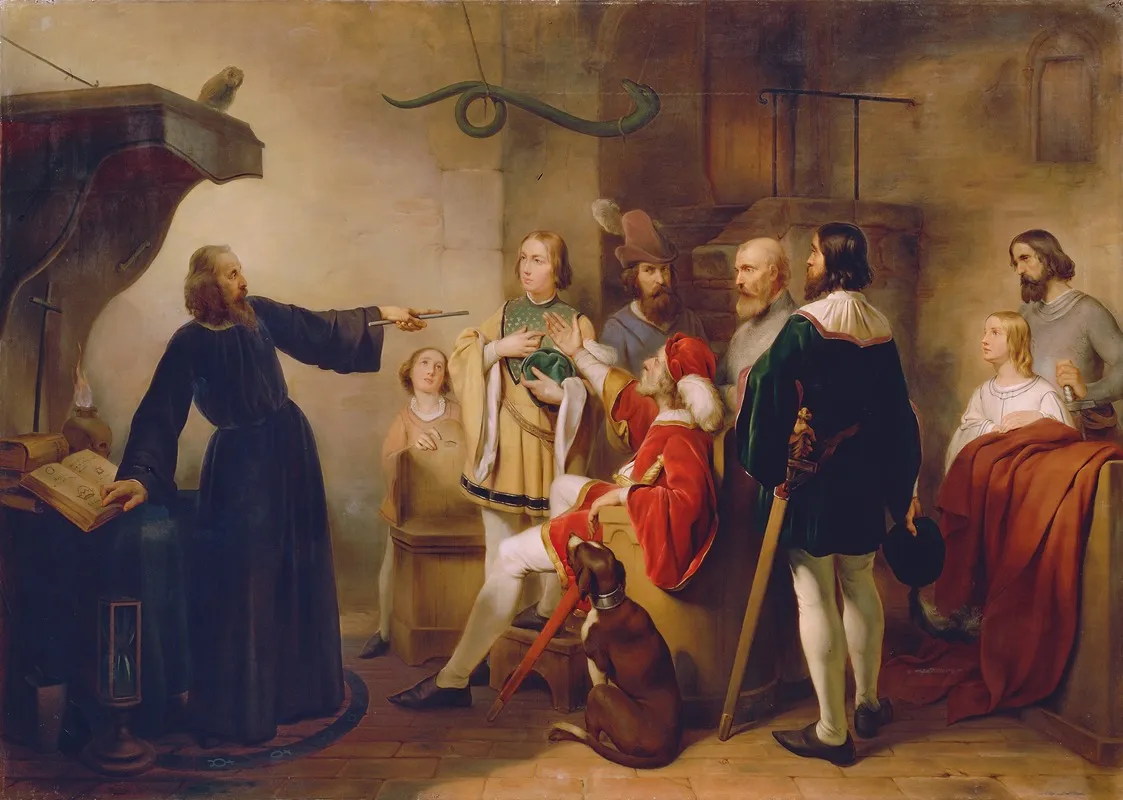 Ein Astrologe Weissagt Rudolf Von Habsburg Wall Art by Carl Johann Nepomuk Hemerlein - High-Resolution Digital Print
