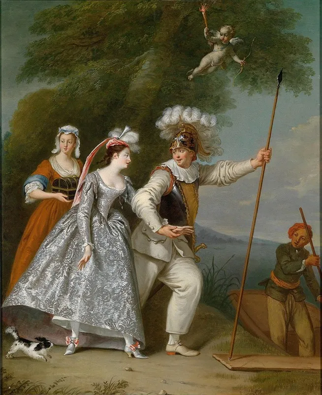 Ein Eleganter Herr Als Pierrot