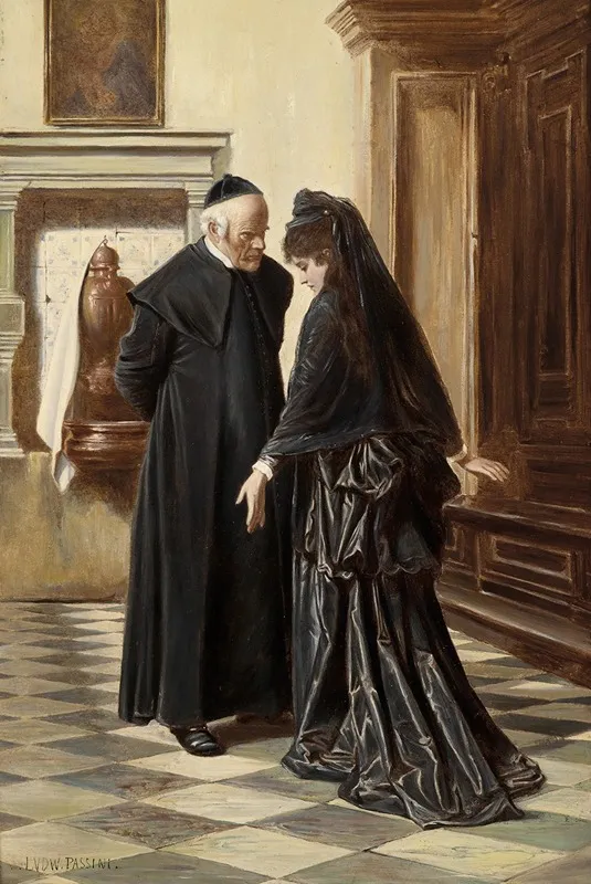 Ein Ernstes Gesprach Wall Art by Ludwig Johann Passini - High-Resolution Digital Print